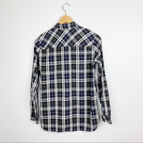 NWT J.Crew Shrunken Boy Shirt in forest plaid Sz 0 - Picture 2 of 5